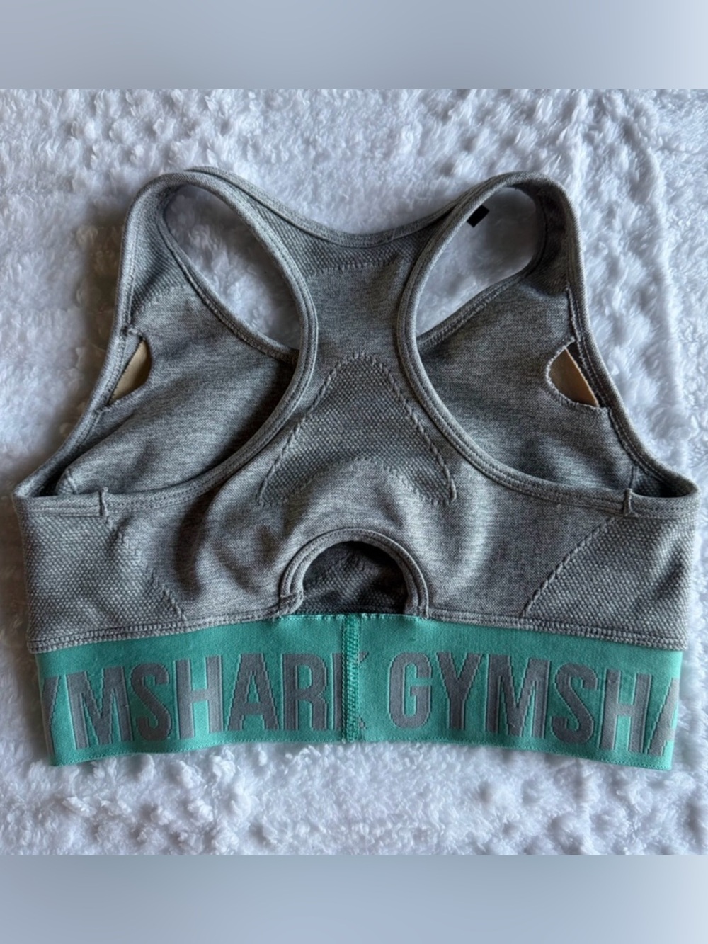 GYMSHARK Flex Sports Bra Heathered Grey Dusky Teal Women’s Size Small - Picture 5 of 13